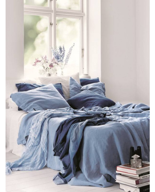 LOVELY Sänglinne-set - Dusty Blue 150x210/50x60cm